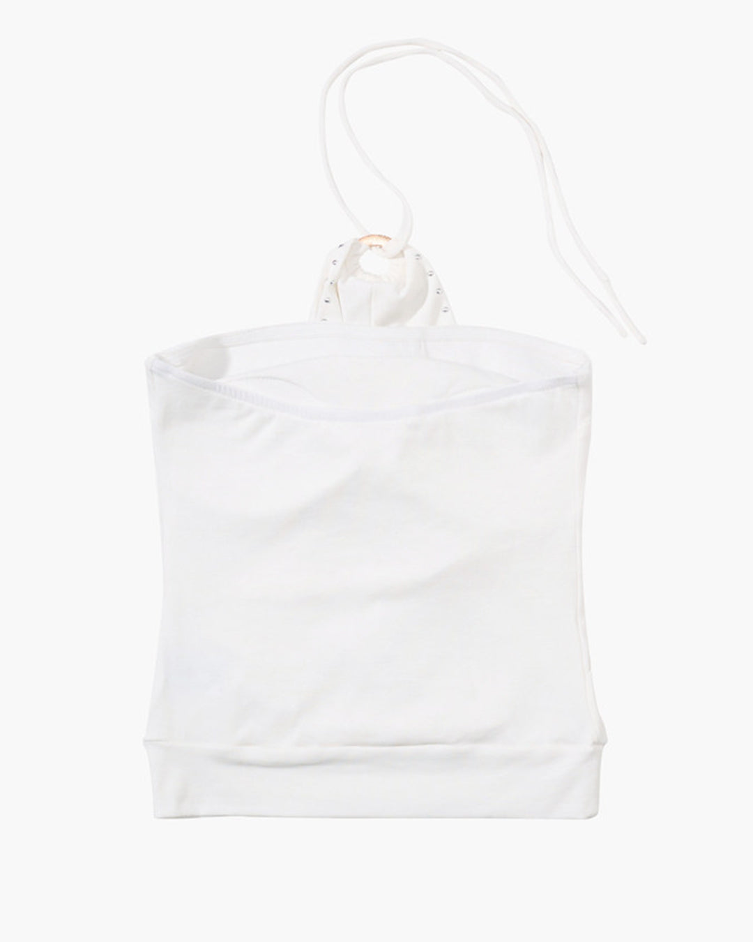 VINTAGE RIVET DETAIL FAUX TWO-PIECE CAMI TOPS - WHITE