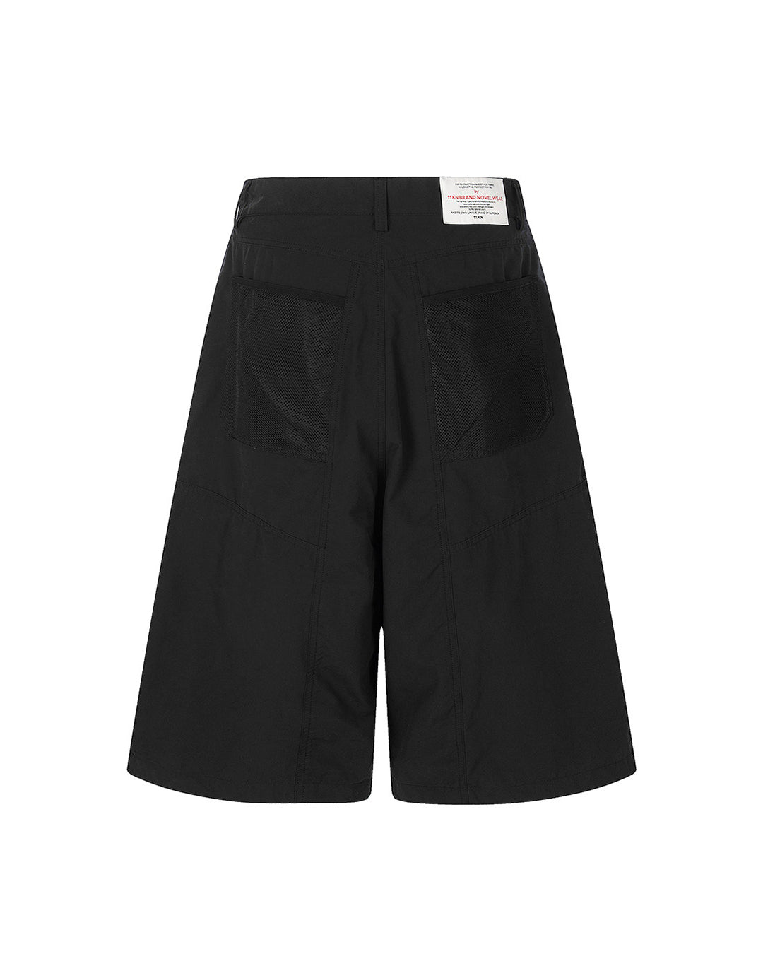 LOOSE FIT SPORT MESH CROPPED CARGO PANTS - BLACK