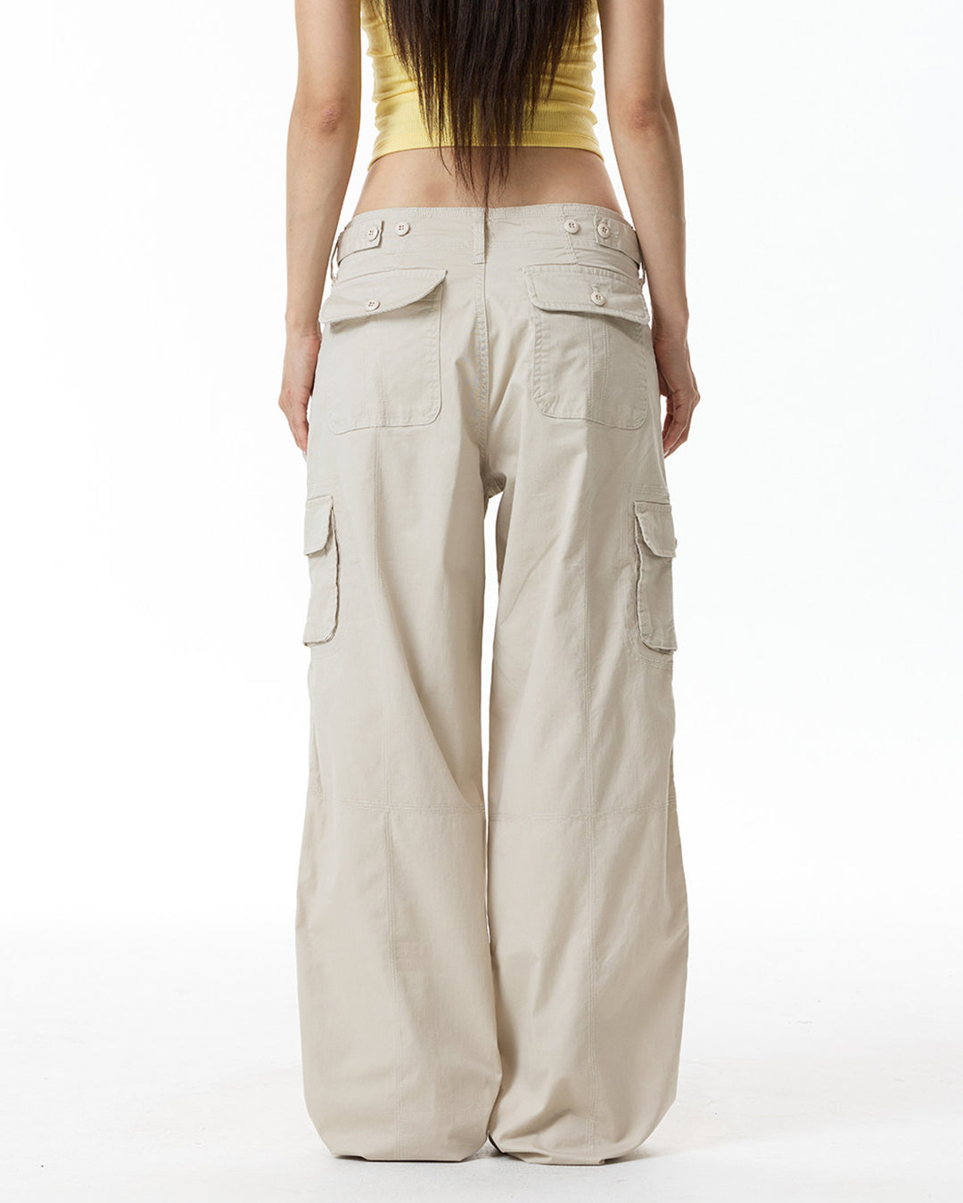DECONSTRUCTED MULTI-POCKET CARGO PANTS - BEIGE