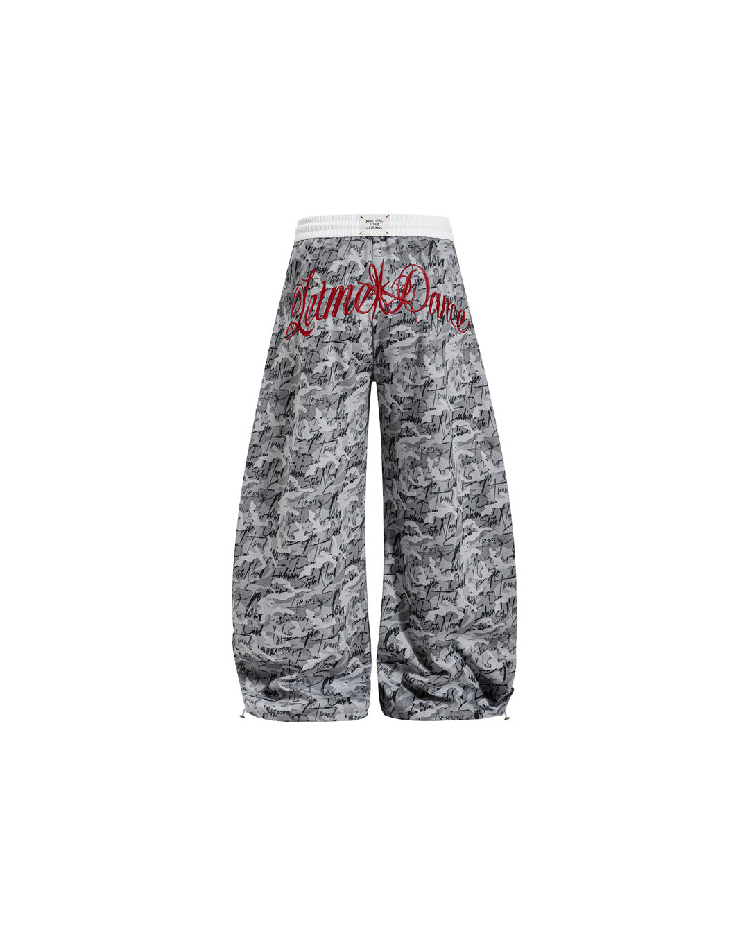 EMBROIDERED LETTER CAMO SWEATS - GREY