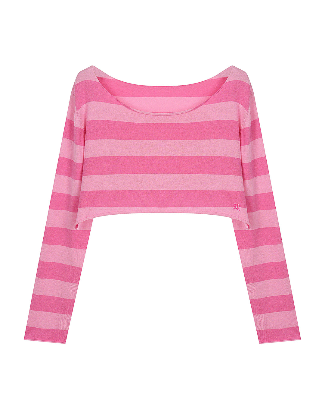 DOPAMINE STRIPED OFF SHOULDER CROPPED TOPS - PINK