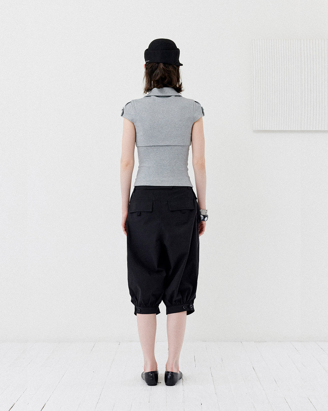 TWO-PIECE PALACE STYLE CROPPED TOPS - GREY