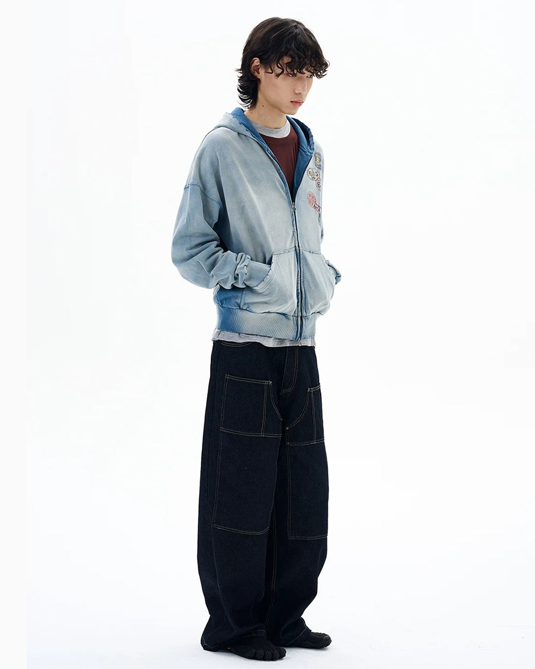 VINTAGE LABEL GRAPHIC WASHED SWEATSHIRTS - BLUE