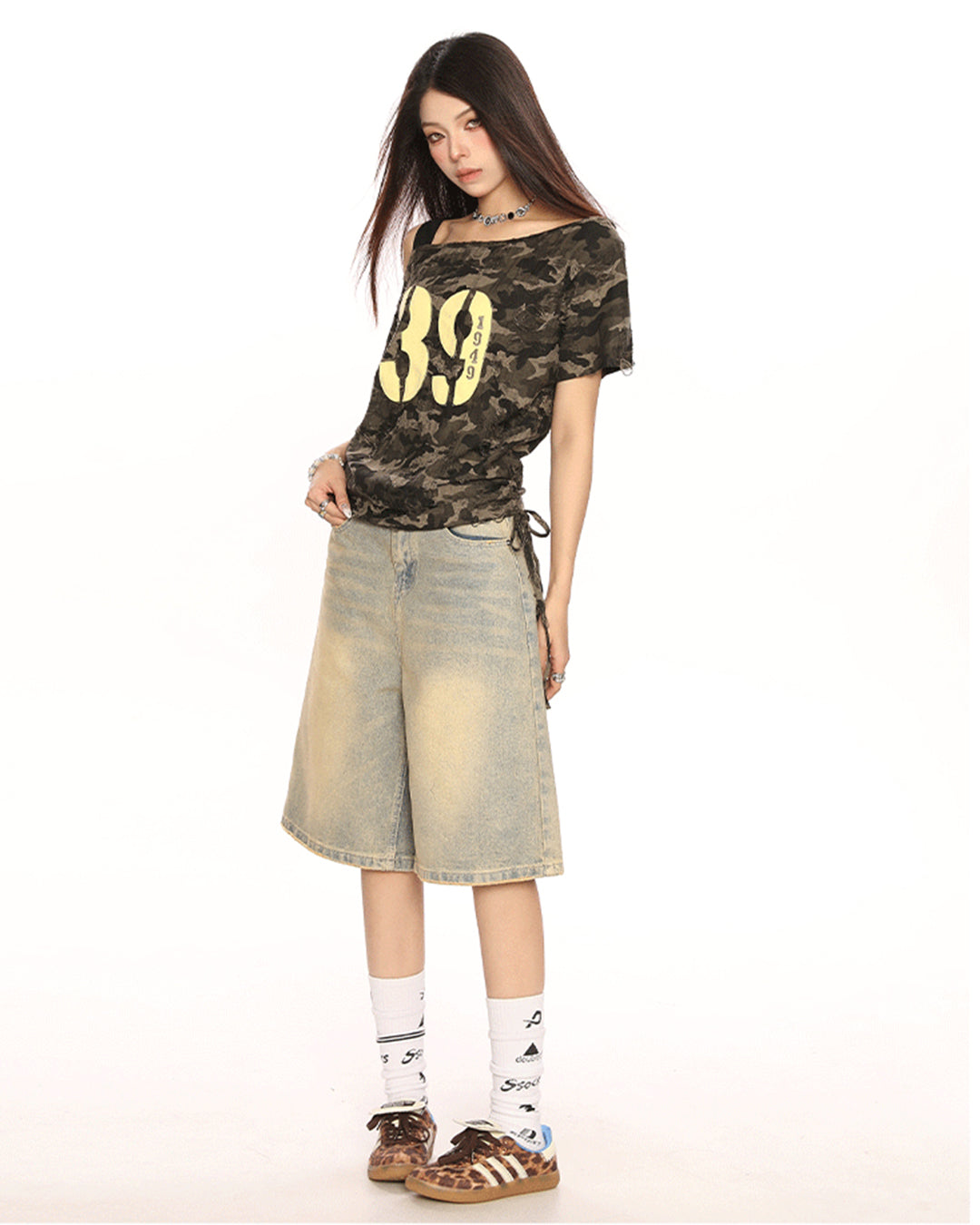 ASYMMETRIC CAMO LETTER T-SHIRTS - CAMO