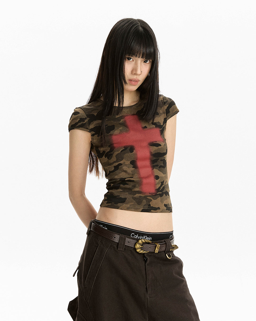 CROSS PRINT CAMO T-SHIRTS - CAMO