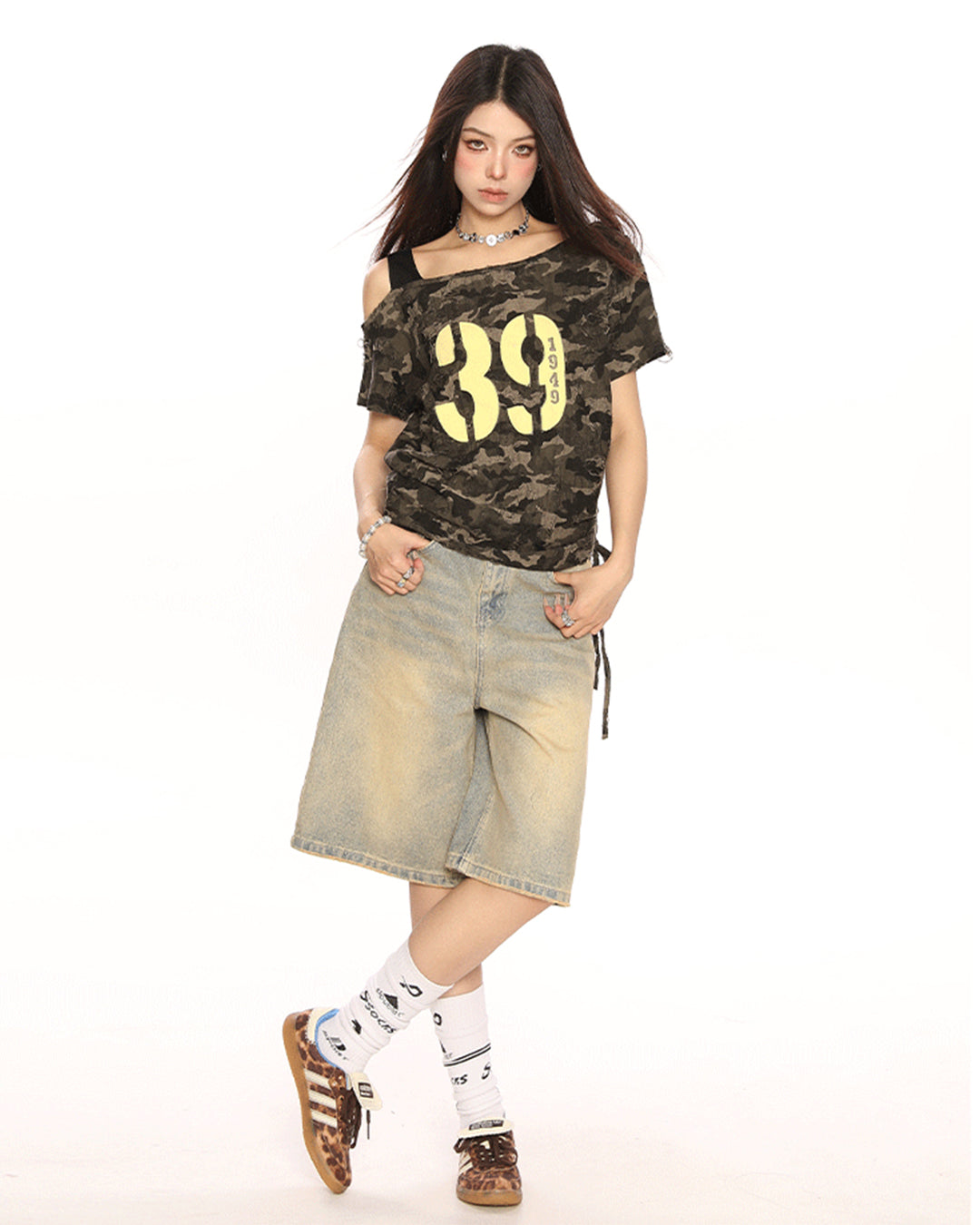 ASYMMETRIC CAMO LETTER T-SHIRTS - CAMO