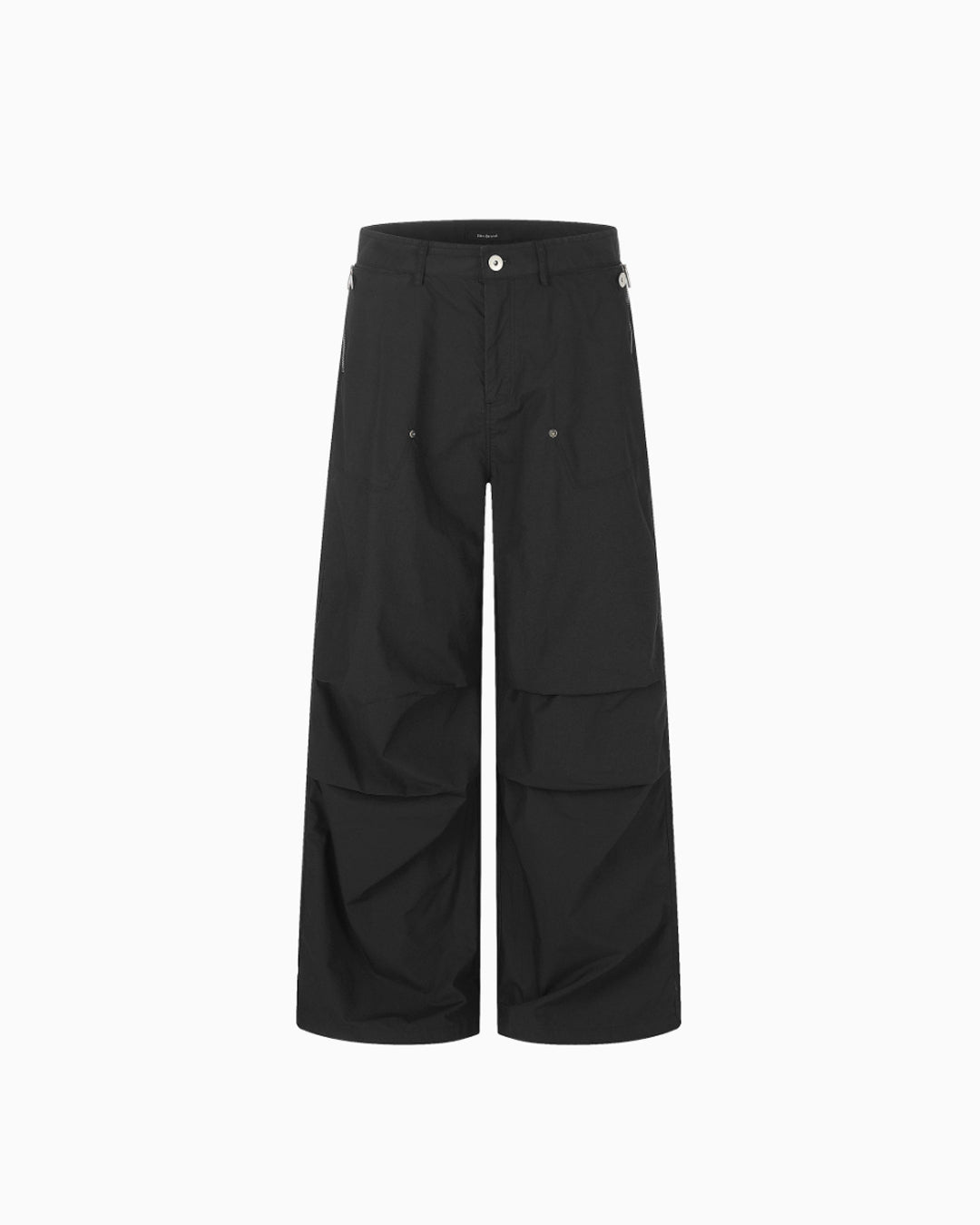 QUICK-DRY RELAXED PARACHUTE CARGO PANTS - BLACK
