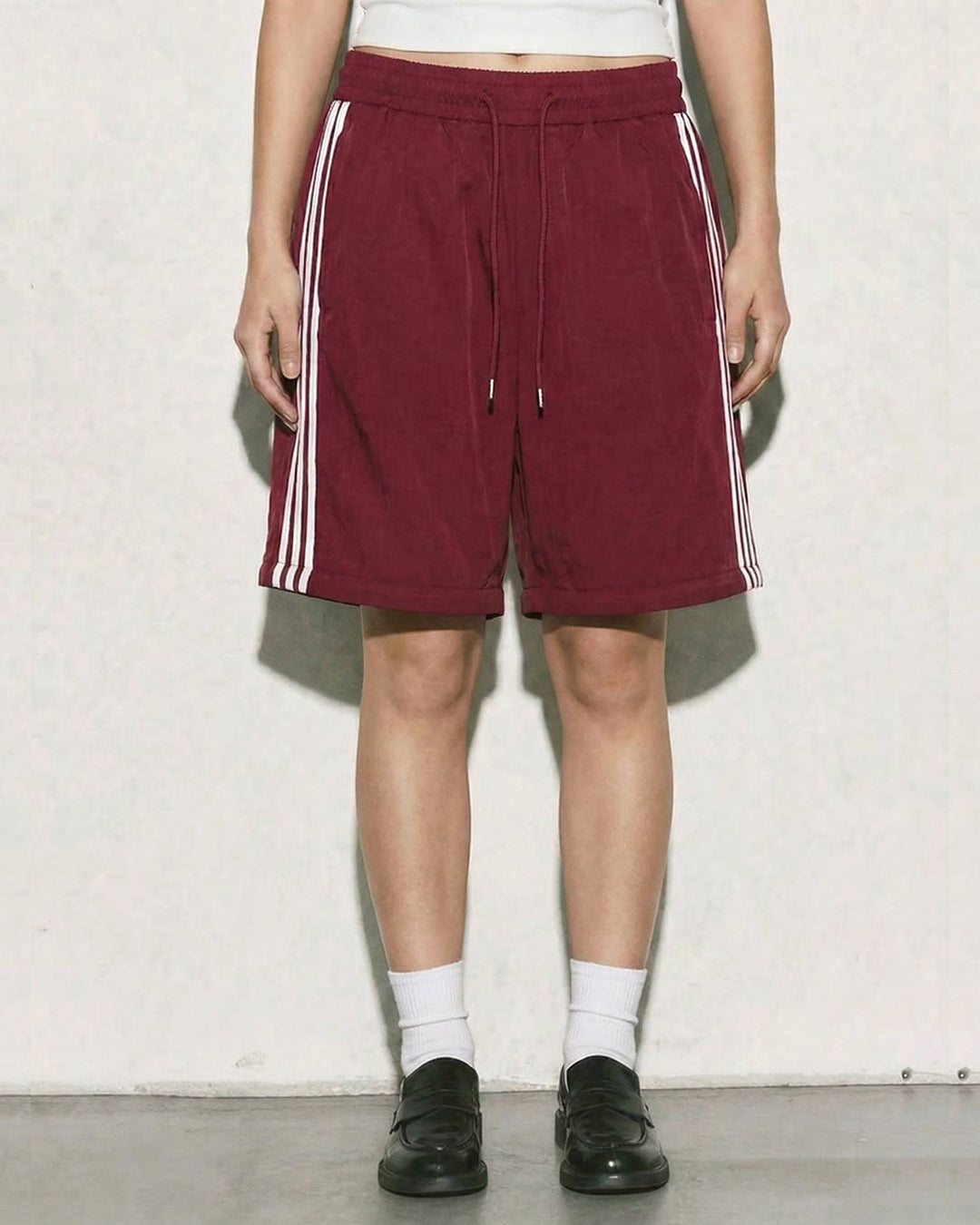 STRIPED DETACHABLE-LEG QUICK-DRY PANTS - RED