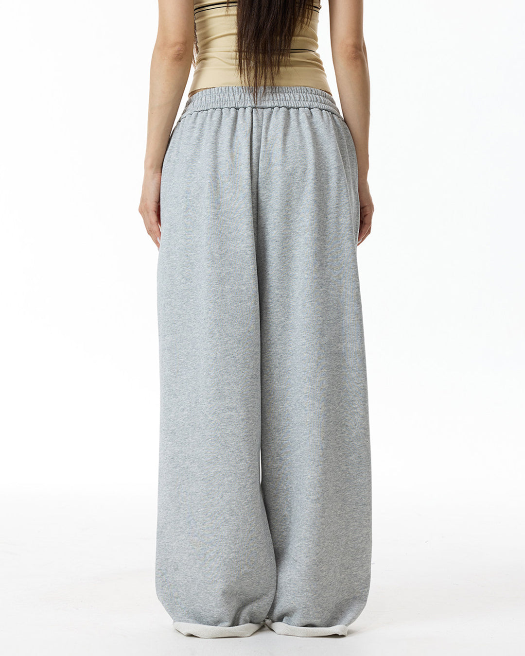 GLOVE POCKETS HEAVY GRAPHIC PRINT SWEATPANTS - GREY