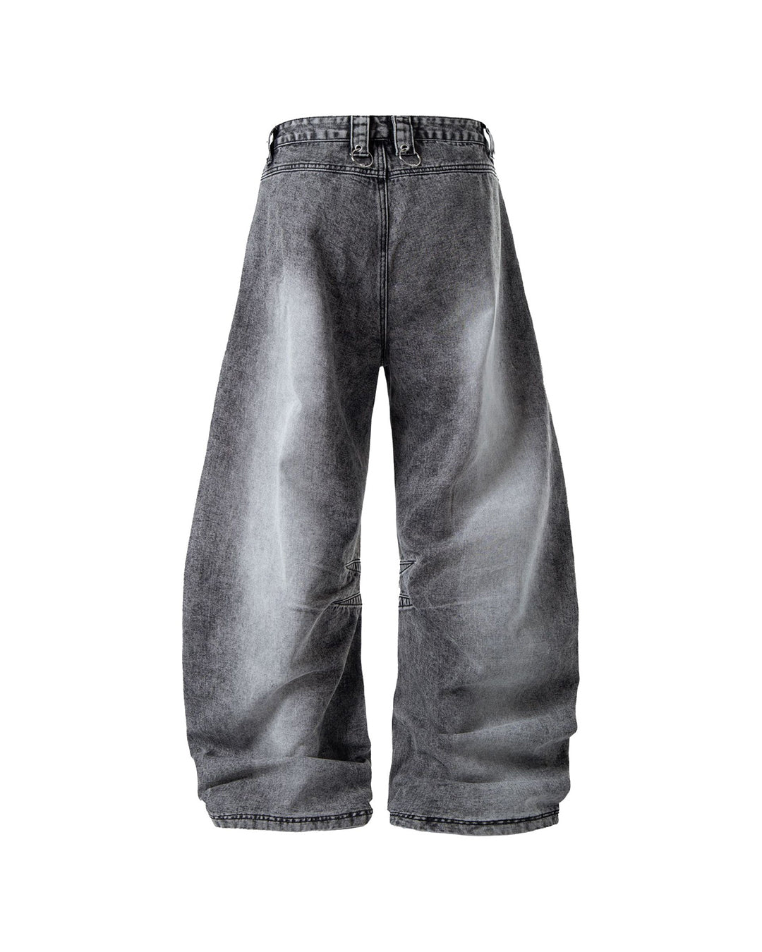 STREET CONVERTIBLE CARGO SCIMITAR DENIM PANTS - BLACK &amp; GREY