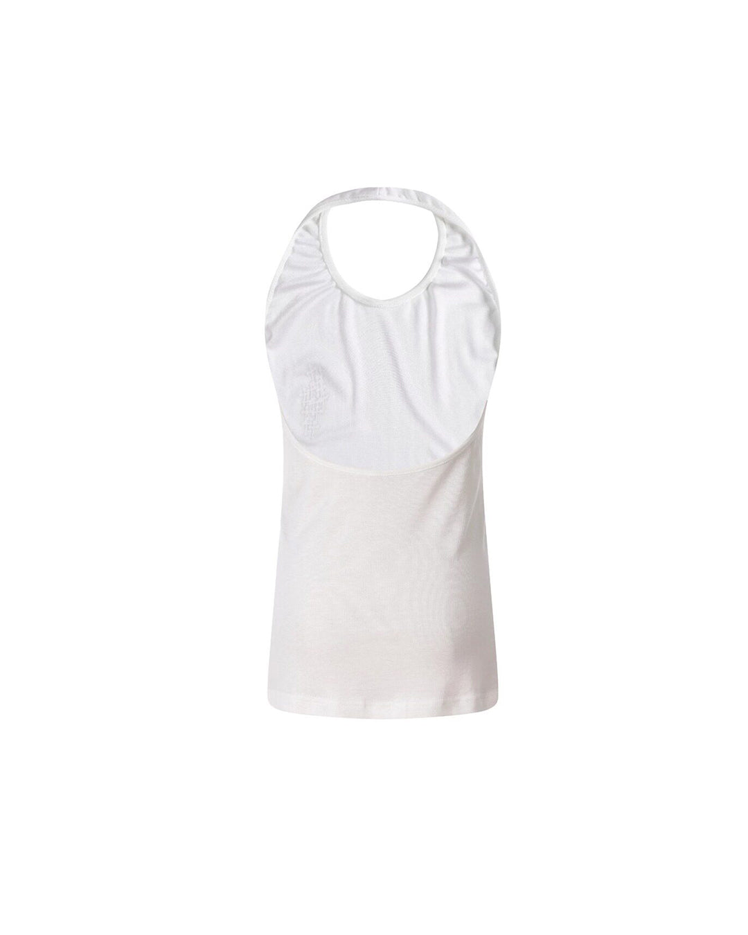 CROSS GRAPHIC HALTER TANK TOPS - WHITE