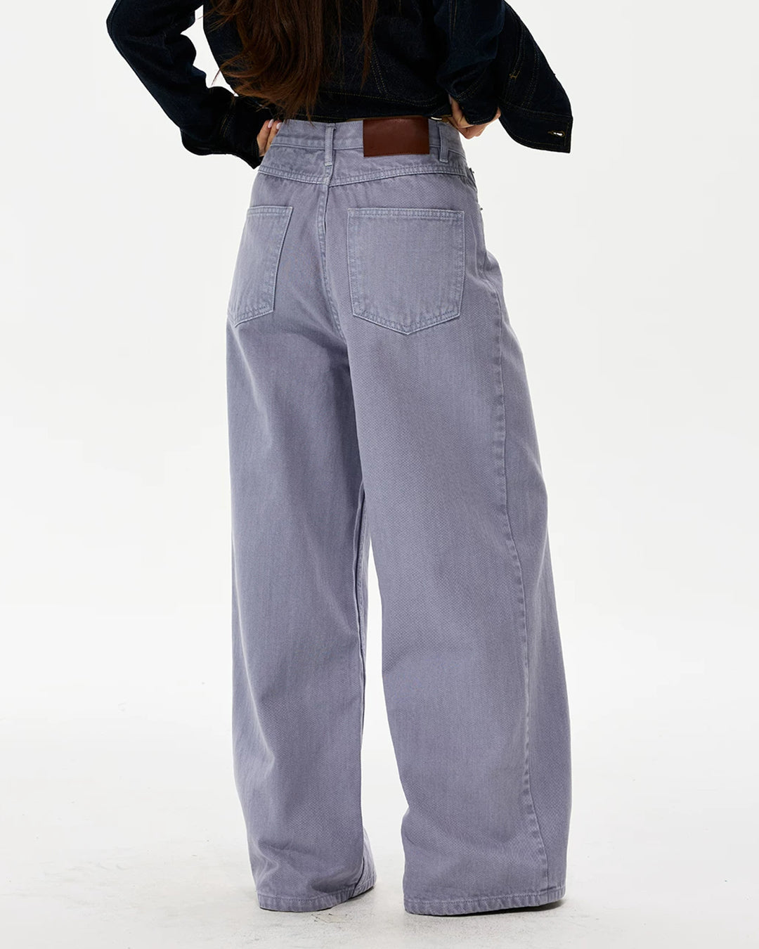 RELAXED STRAIGHT LEG DENIM JEANS - PALE LAVENDER
