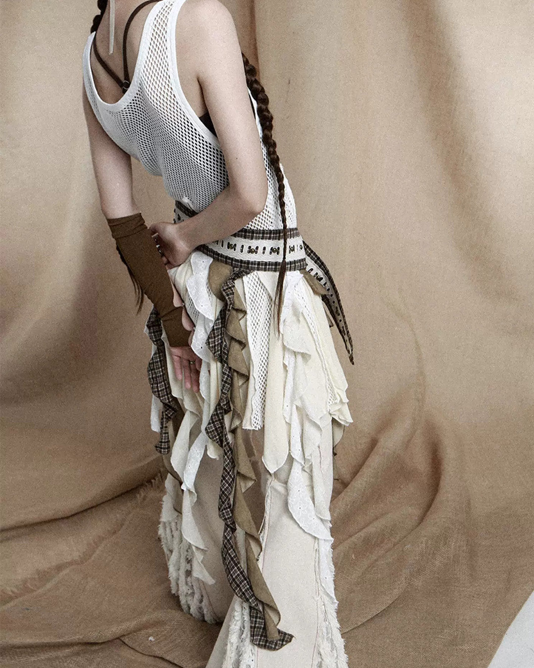 GOTHIC JACQUARD TASSEL WAIST BELTS - COFFEE