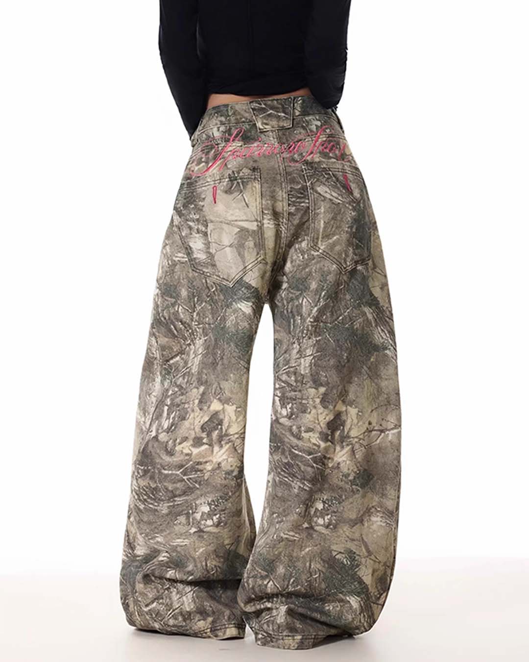 BRANCH CAMO CARGO WIDE-LEG PANTS