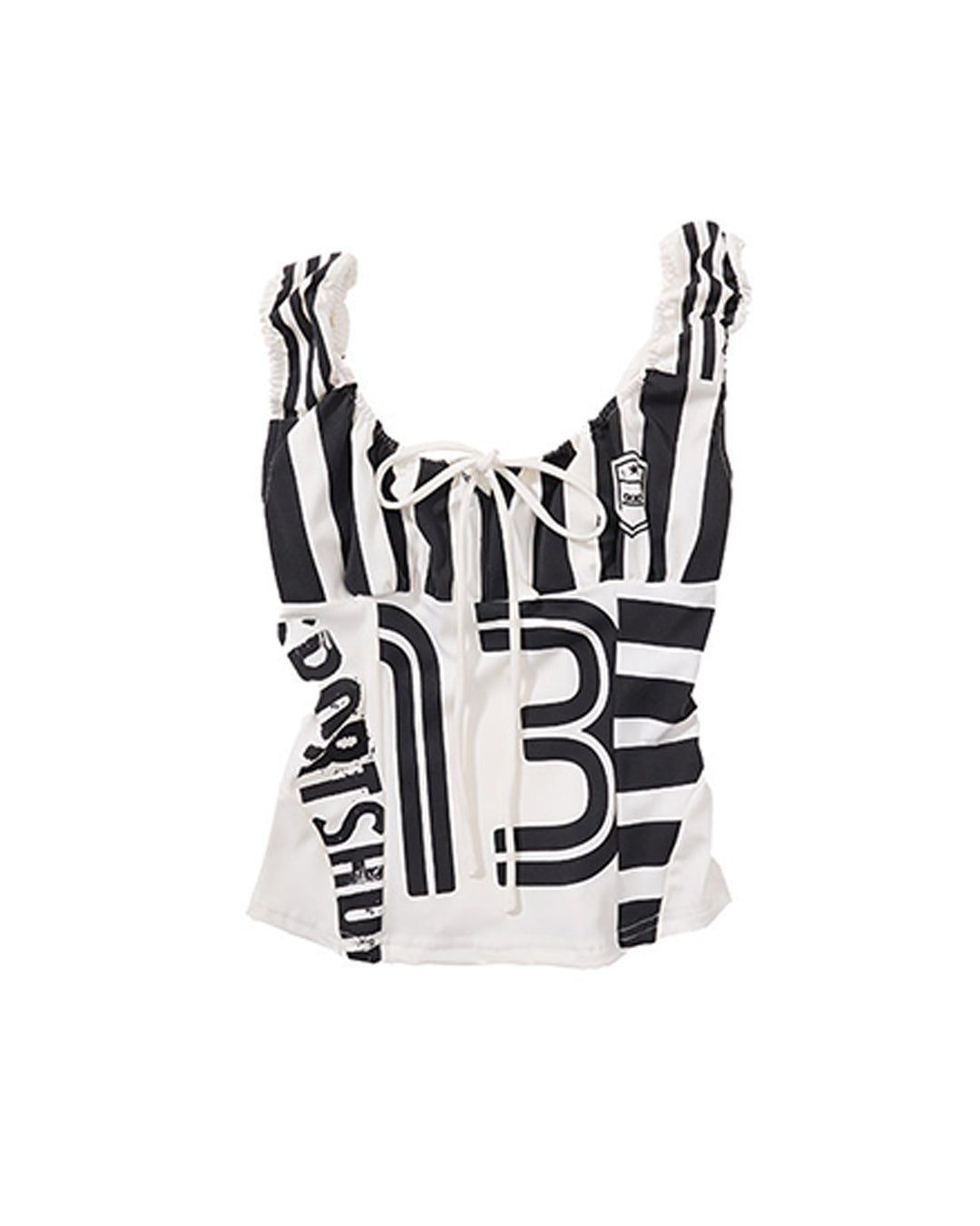 LACE-UP SPORTS JERSEY TANK TOPS - WHITE