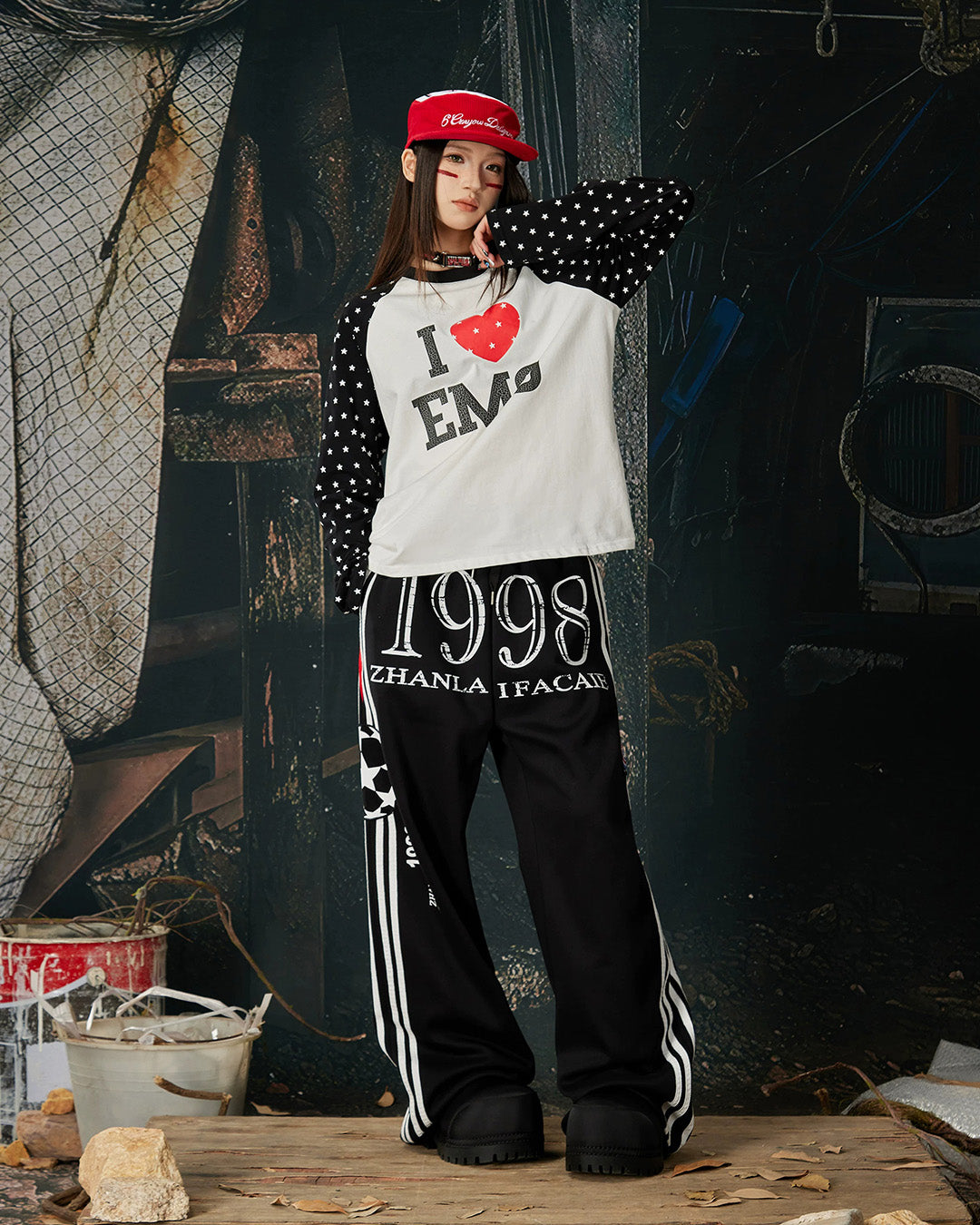 DOUBLE WAISTBAND JERSEY SWEATPANTS - BLACK