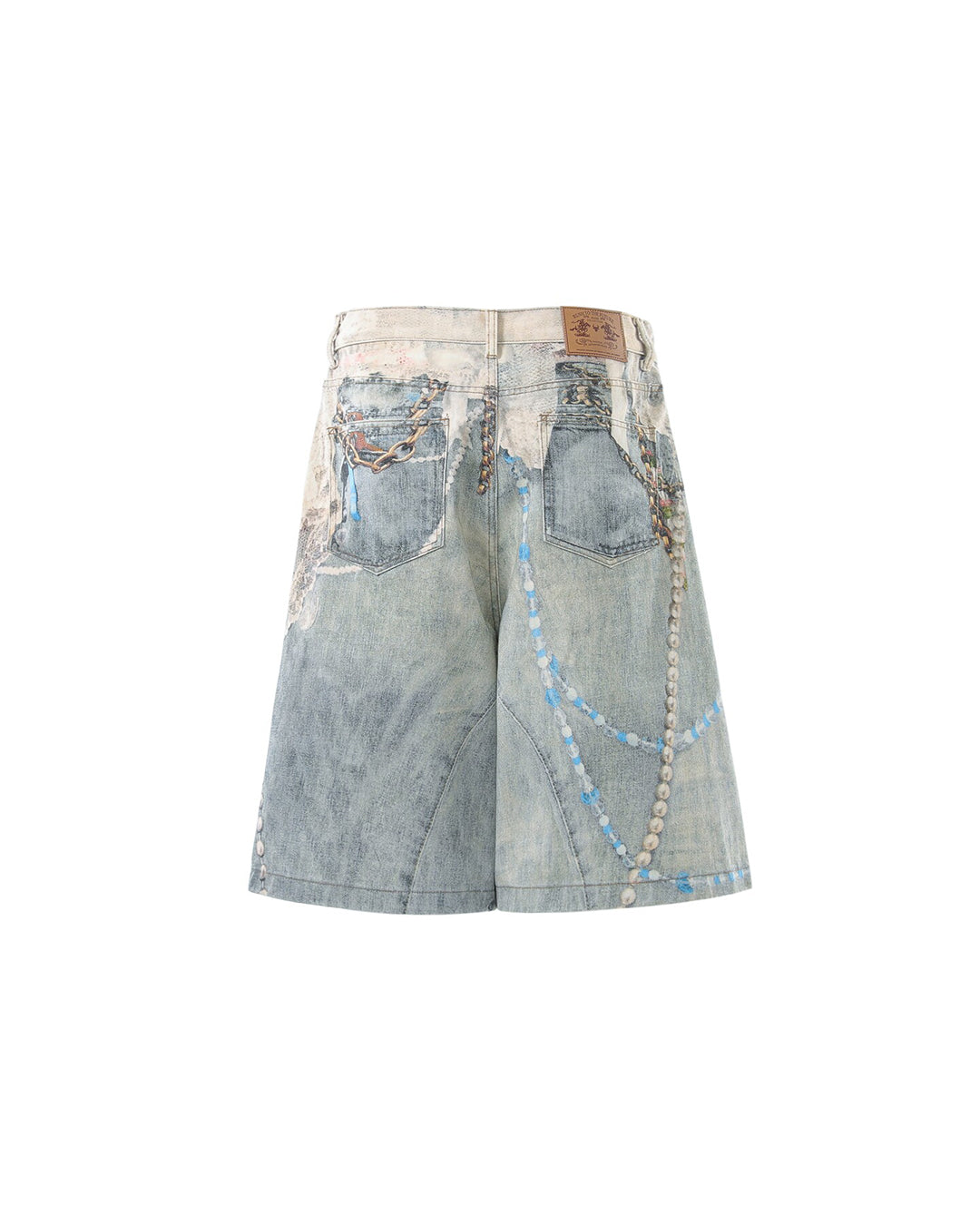 VINTAGE CHAIN PRINT JORTS - BLUE
