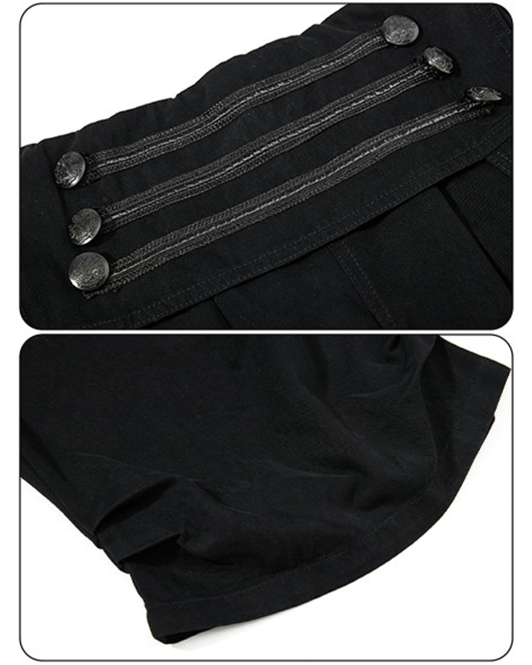 VINTAGE PALACE STYLE UTILITY CROPPED PANTS - BLACK