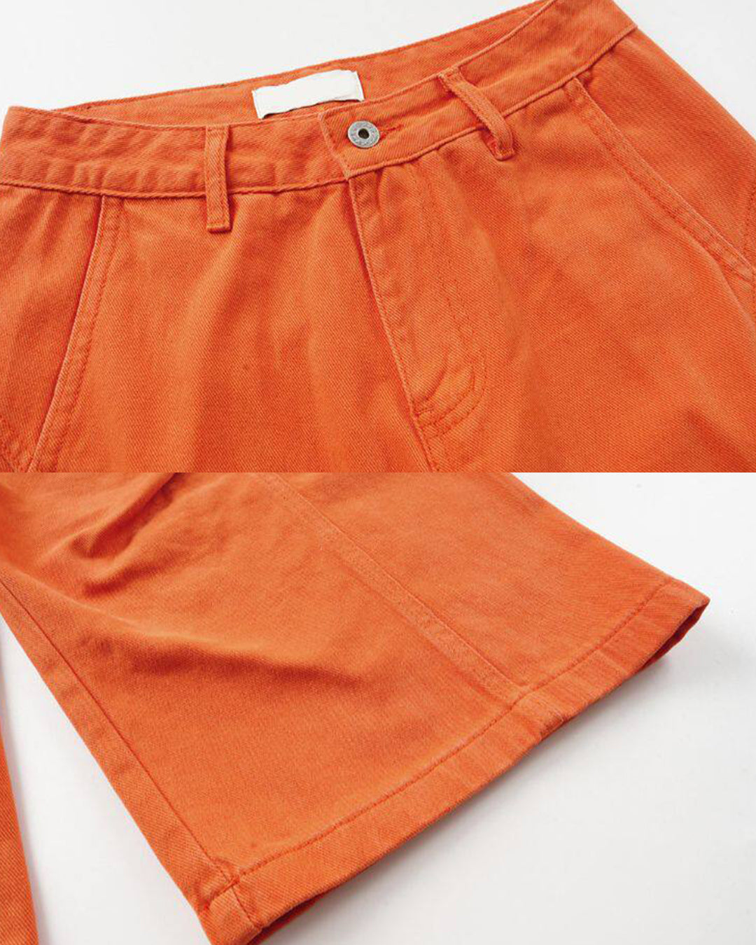 MULTI-POCKET WIDE LEG CARGO PANTS - ORANGE