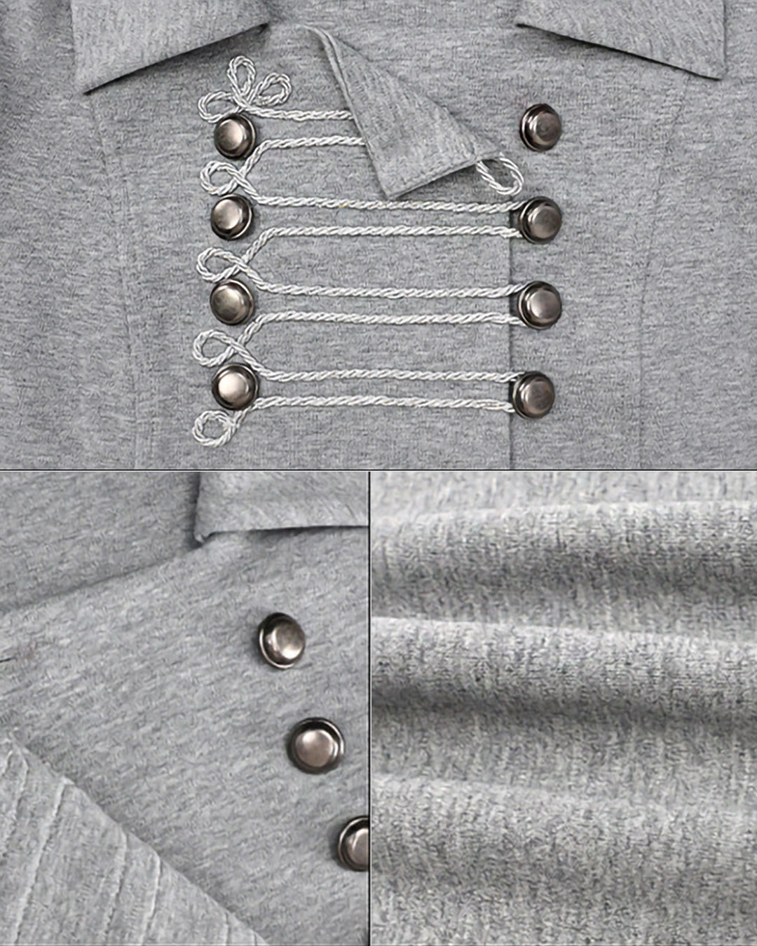 TWO-PIECE PALACE STYLE CROPPED TOPS - GREY