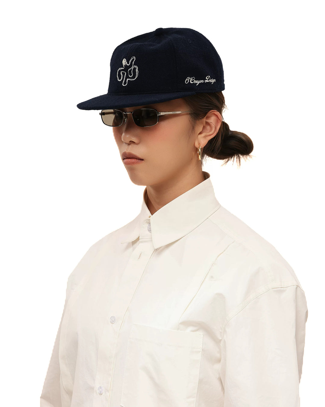 VINTAGE EMBROIDERED WOOL BASEBALL CAPS - NAVY