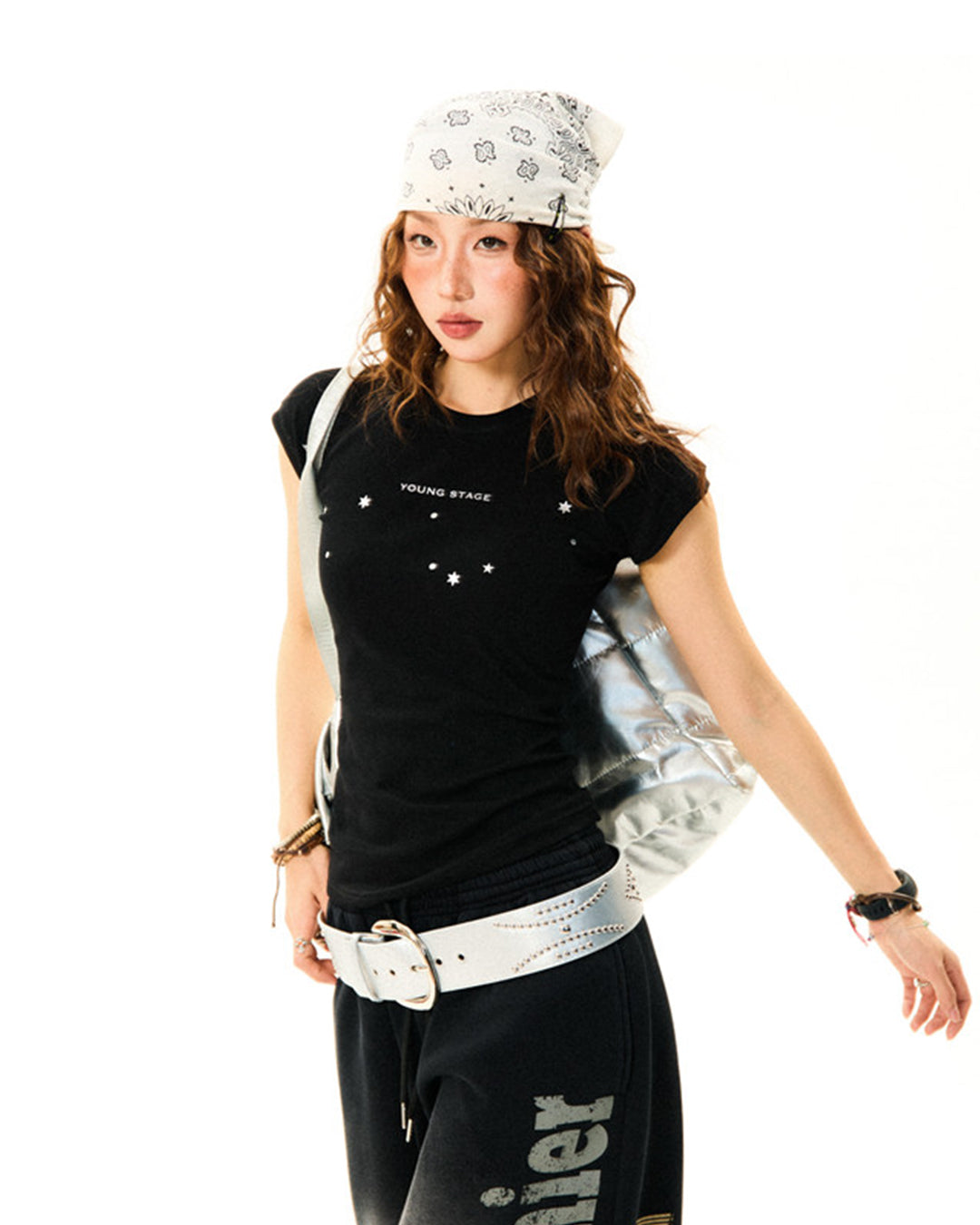 STAR ACCENT GRAPHIC T-SHIRTS - BLACK