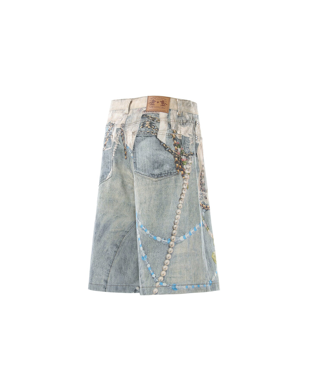 VINTAGE CHAIN PRINT JORTS - BLUE