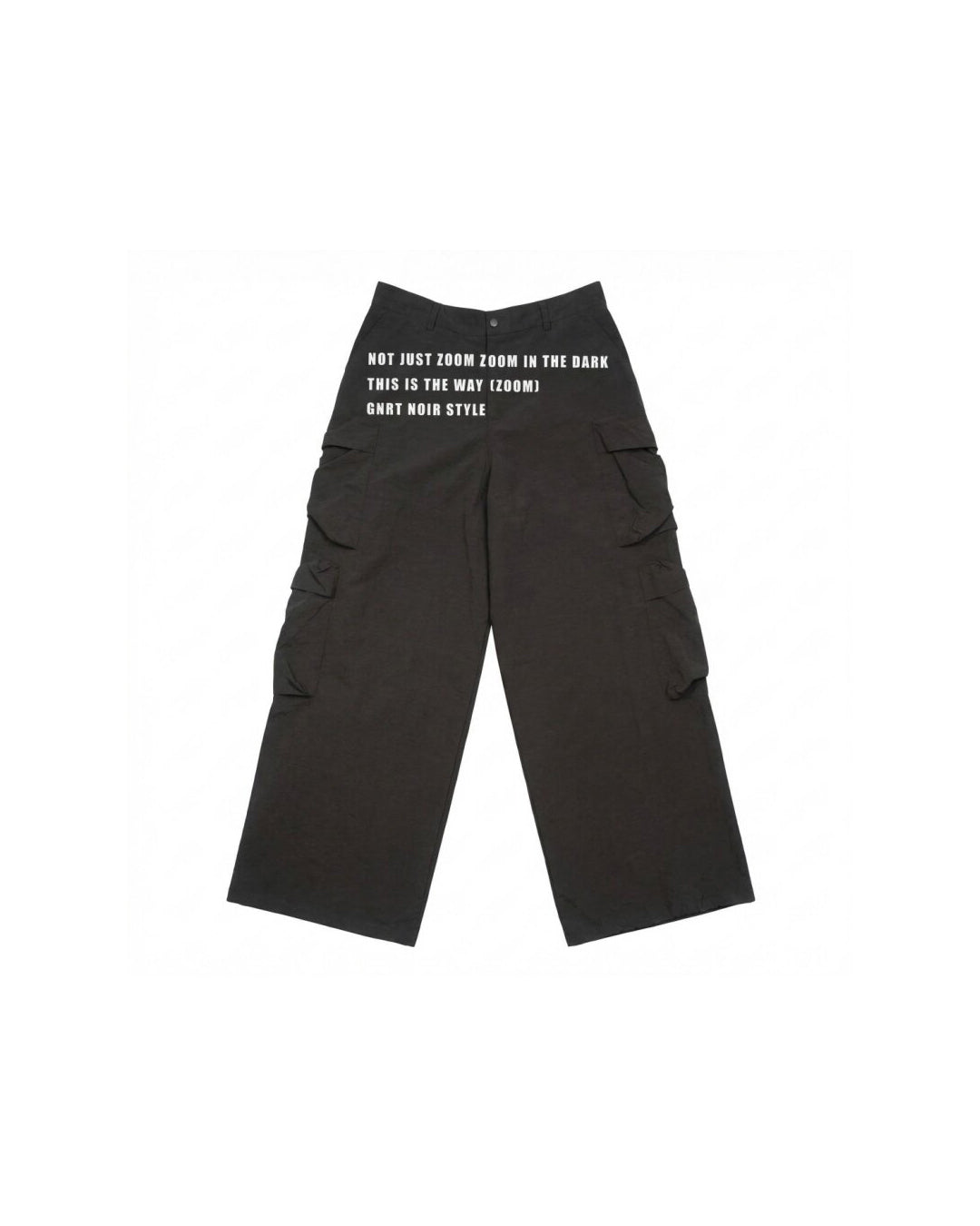 STREETWEAR LETTER PRINT CARGO QUICK-DRY PANTS - BLACK
