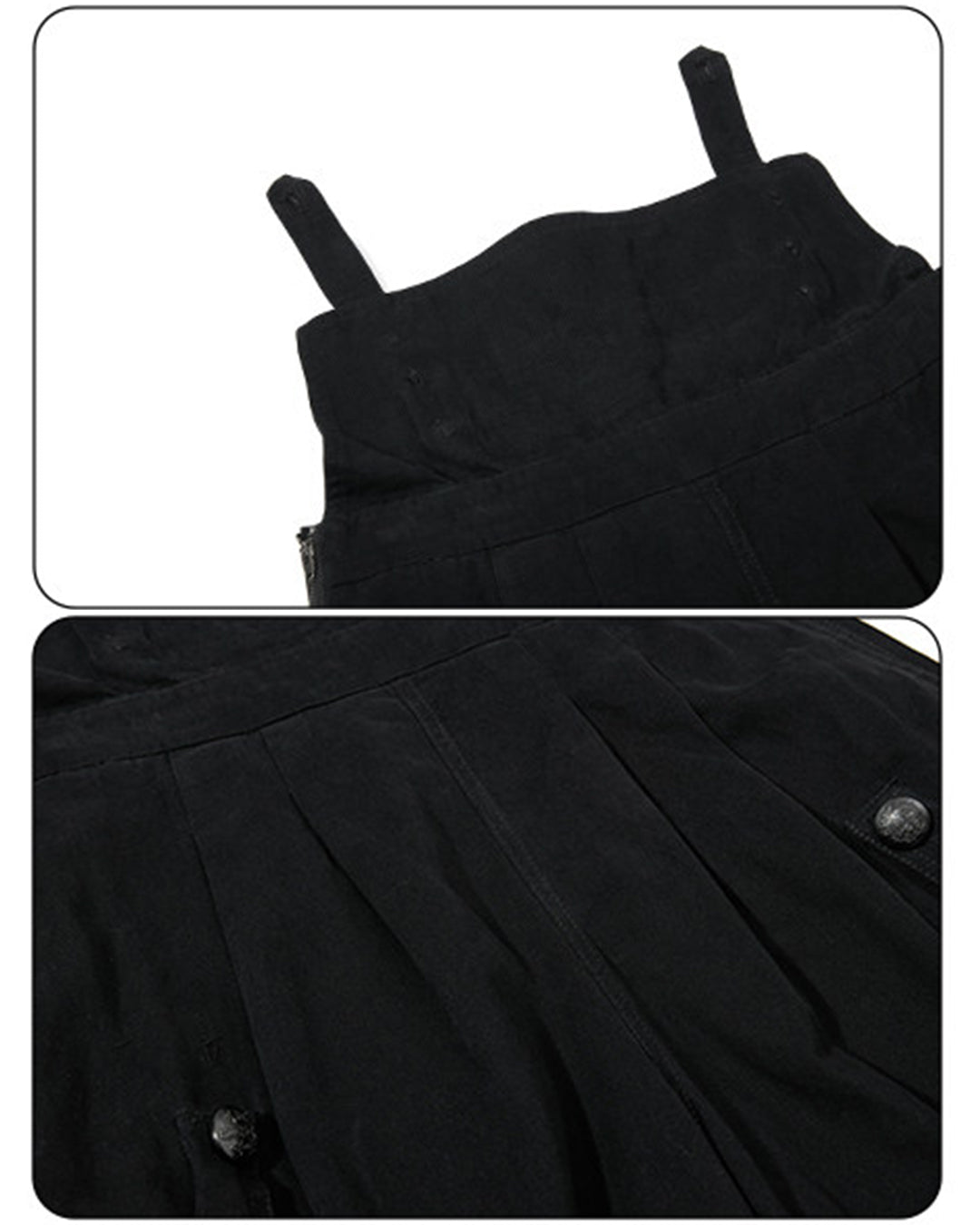 VINTAGE PALACE STYLE UTILITY CROPPED PANTS - BLACK