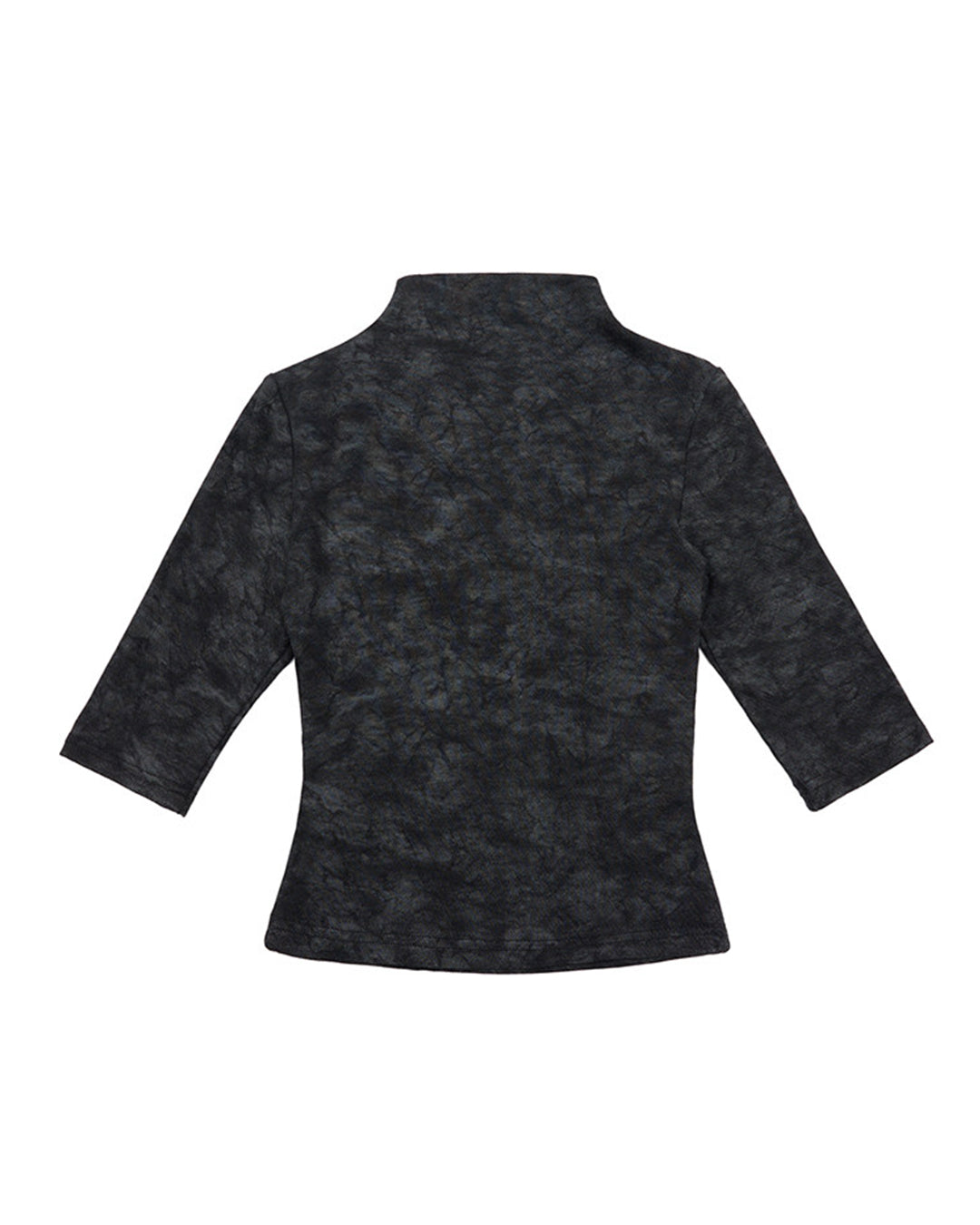 DISTRESSED MARBLE TEXTURE 3/4 SLEEVE T-SHIRTS - BLACK