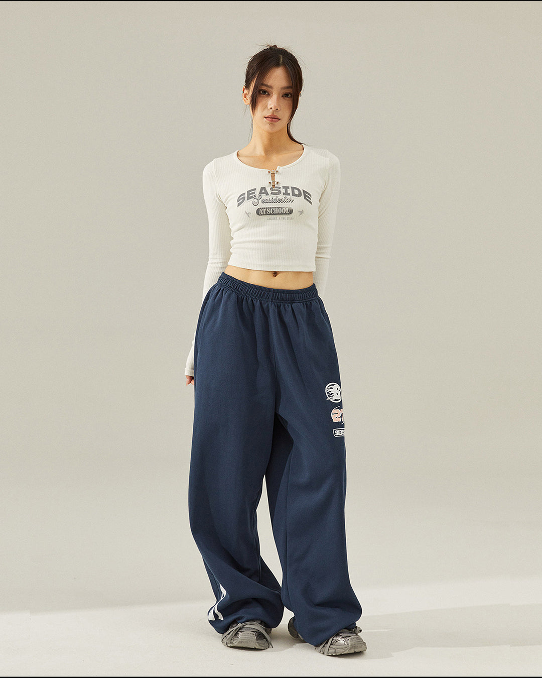 HIPHOP GRAPHIC SWEATPANTS - NAVY BLUE